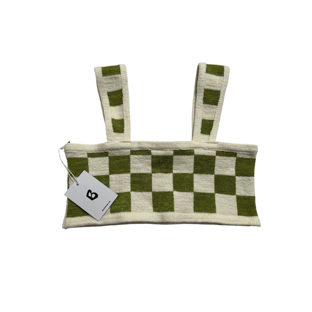 Belle The Label Checkered Tank in Wasabi